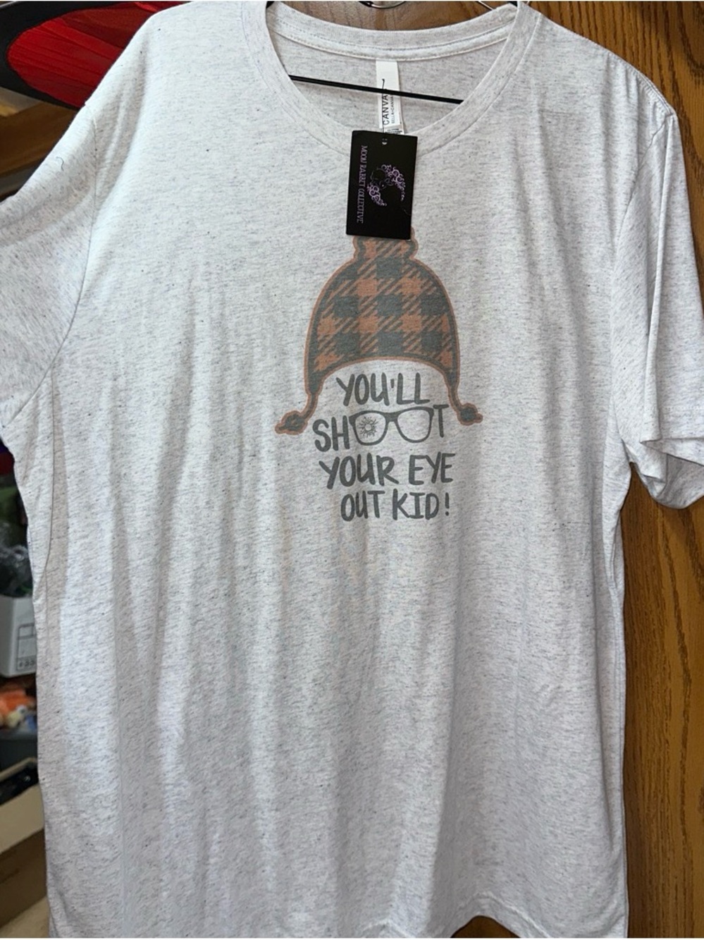 XL Men’s Heather Gray Graphic Tee - You'll Shoot Your Eye Out